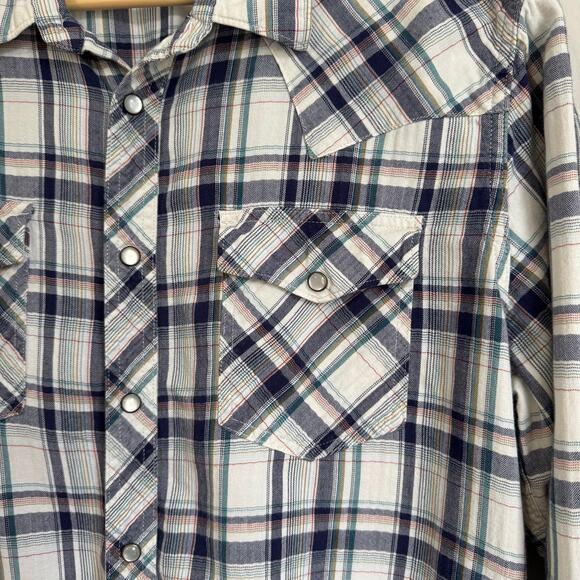 Tecovas Men's Shirt Medium Plaid Pearl Snap Button Down Western Cowboy Rodeo - Picture 4 of 14